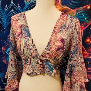 Vintage flowy crop top